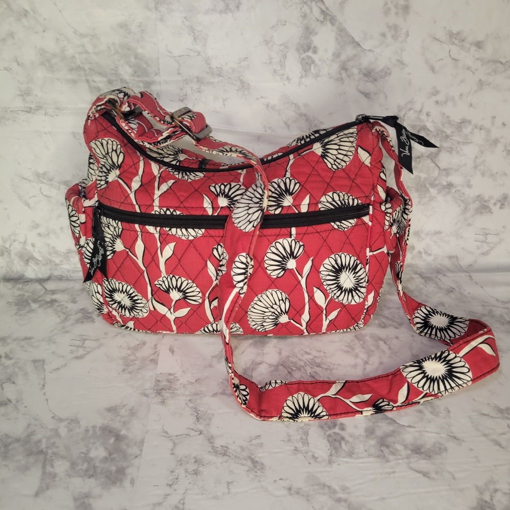 Vera Bradley Bag‎ Sophie Deco Red Daisy Purse Quilted